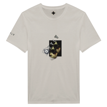White Ghost face Portrait Print T-Shirt