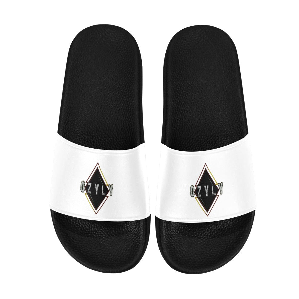 White Men's Slide Sandals White Beach Slippers