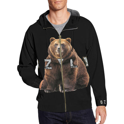Bear Black Men's Full Zip Hoodie versatile and comfortable fit, crafted for everyday wear.