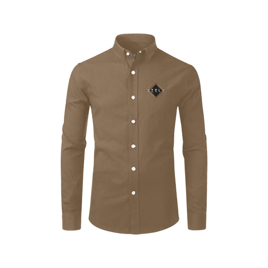 Brown Men's Long Sleeve Top Shirt