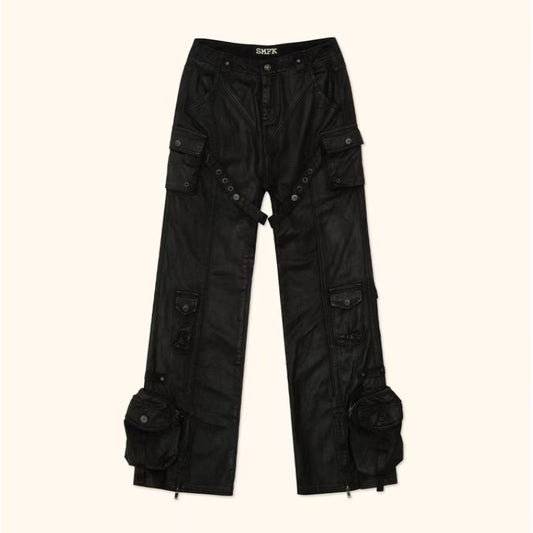 Ruched Leather Pants