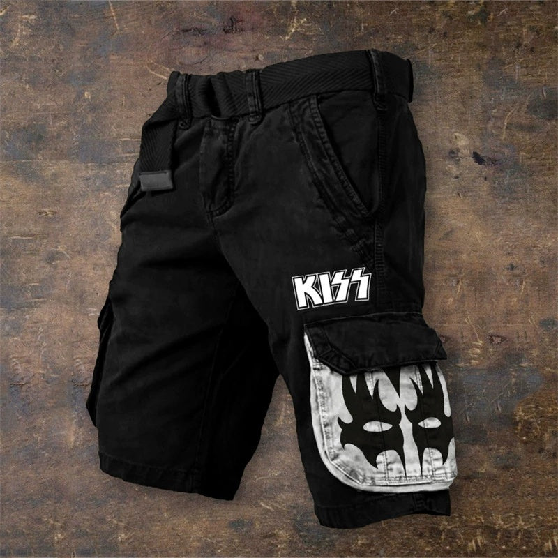 Trendy 3D Digital Printing Stylish Zipper Men's Shorts