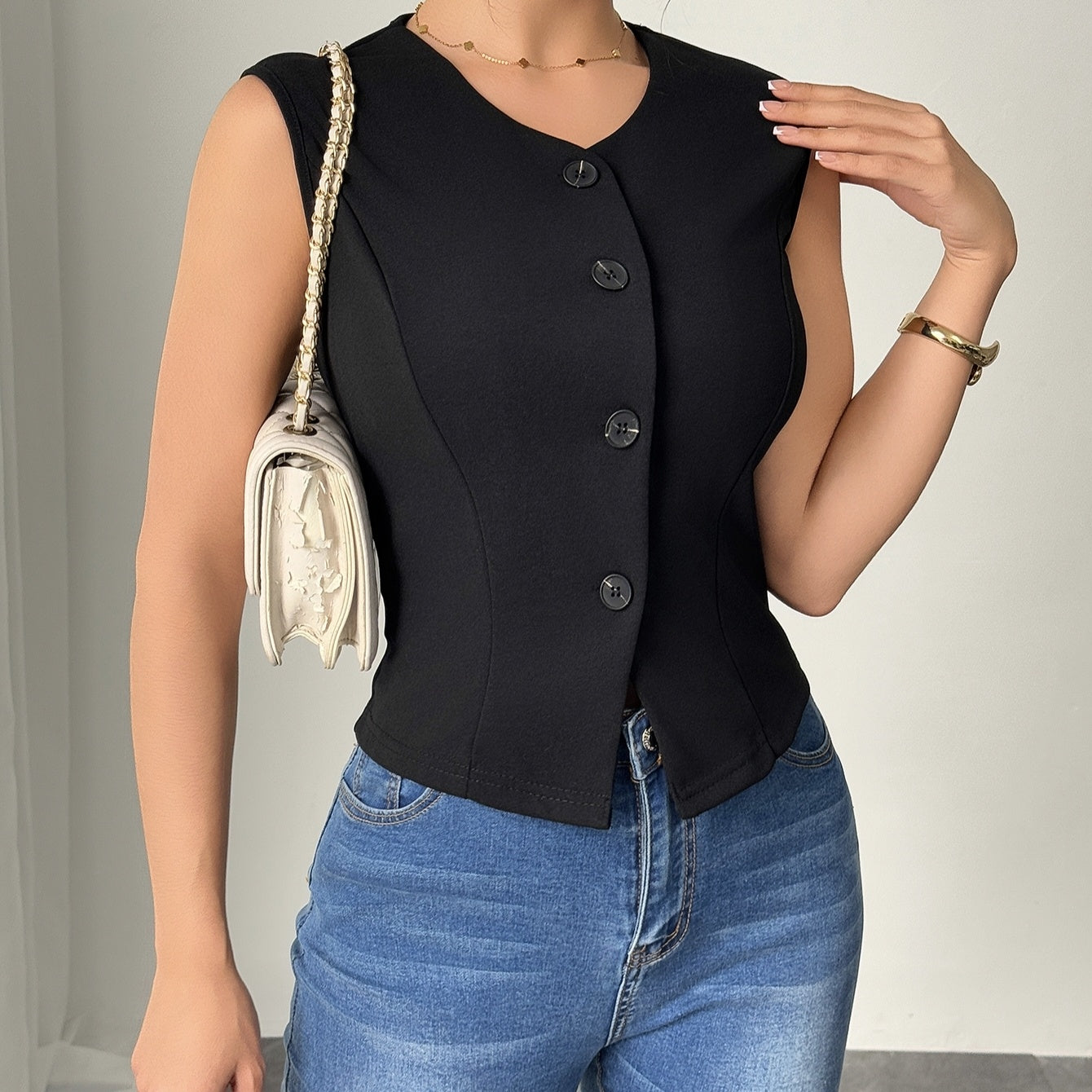 Ladies Fashion Versatile Coat Vest