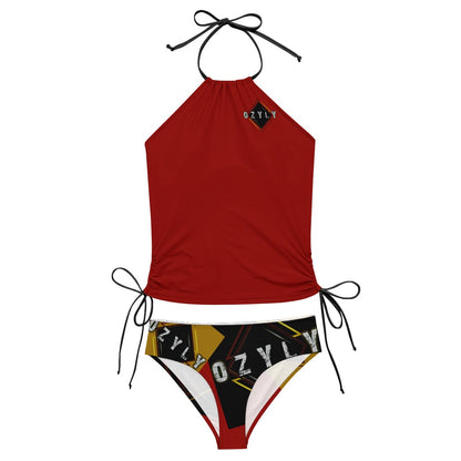 Red Split Bikini Swimsuit