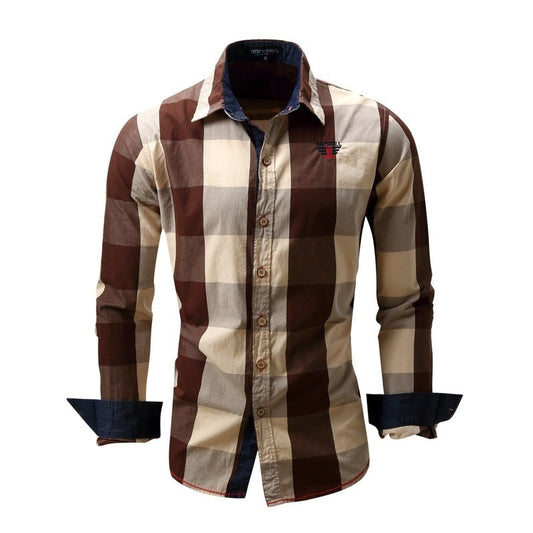 Chemise américaine à manches longues pour homme