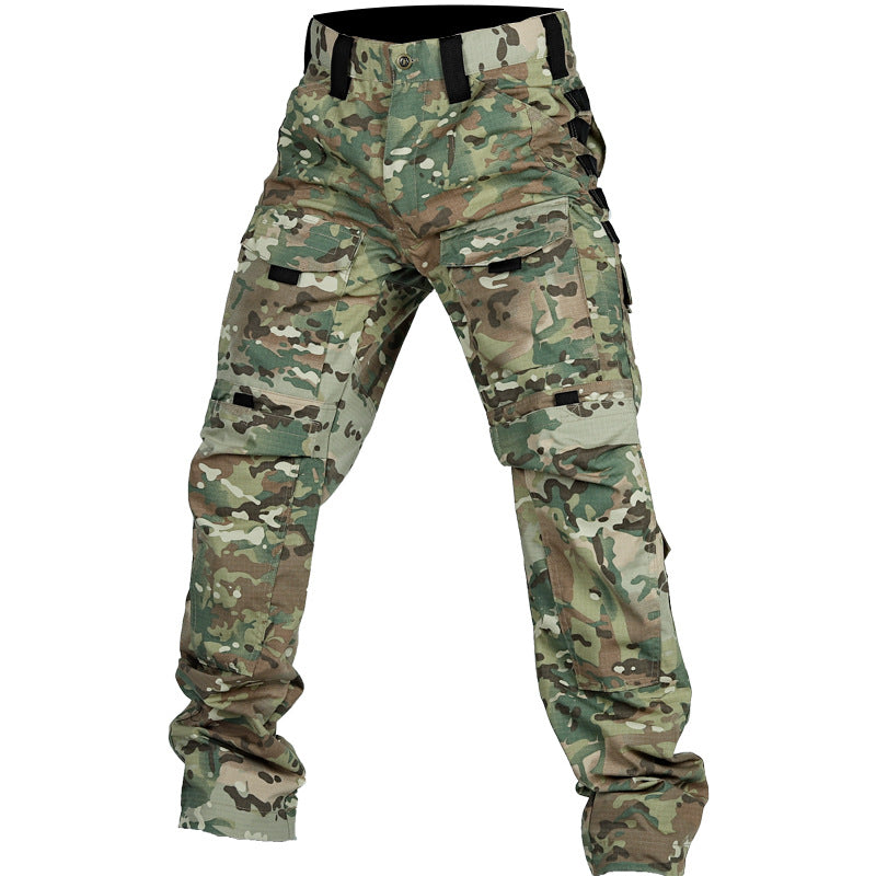 Camouflage pants on a white background