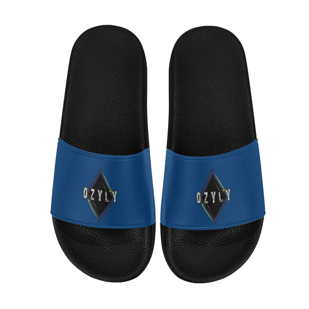 Blue Men's Slide Sandals Blue Beach Slippers