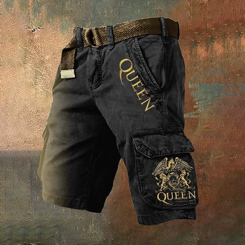 Trendy 3D Digital Printing Stylish Zipper Men's Shorts