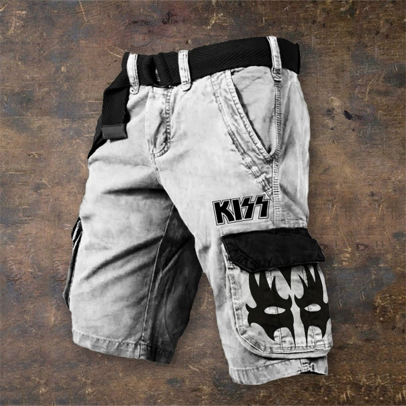 Trendy 3D Digital Printing Stylish Zipper Men's Shorts