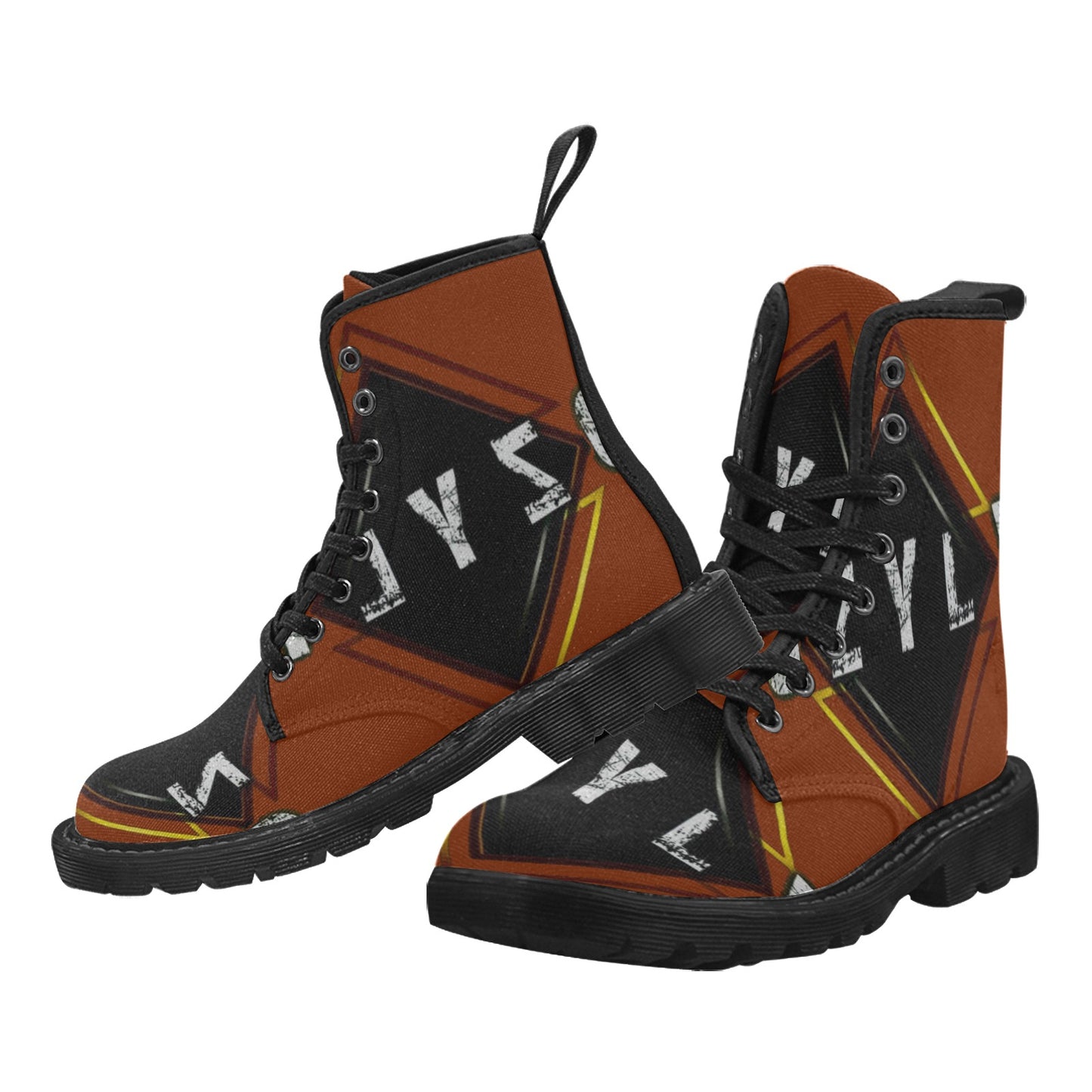 Brown Men's Lace Up Canvas Boots