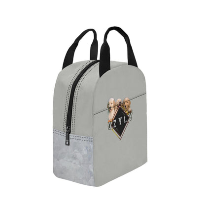 Gray Insulated Zipper Lunch Bag