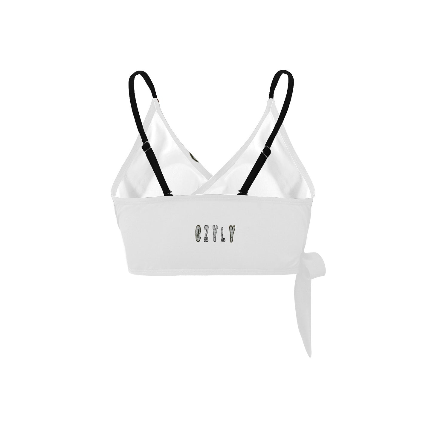 White  Knot Side Bikini Top