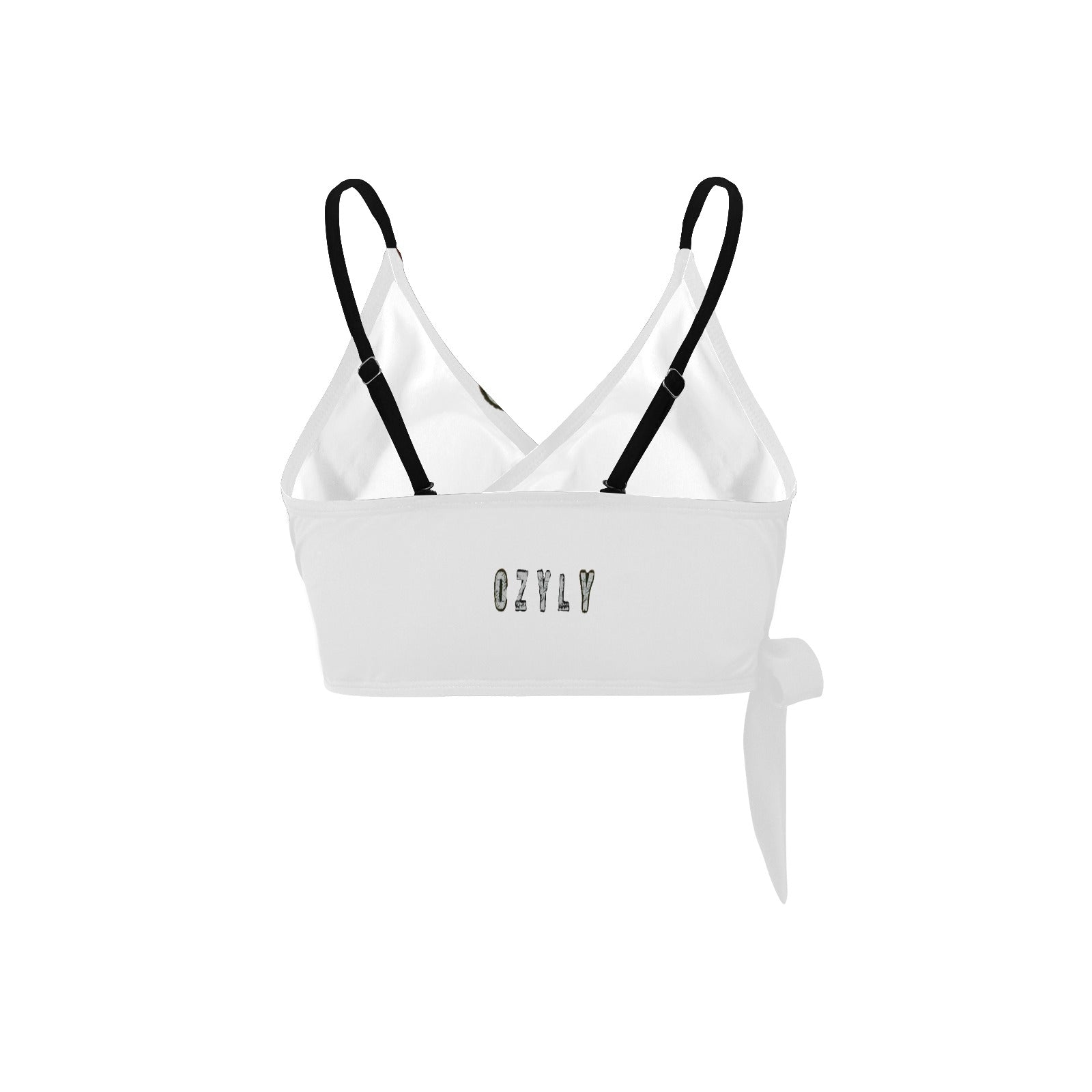 White  Knot Side Bikini Top