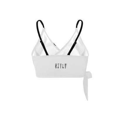 White  Knot Side Bikini Top