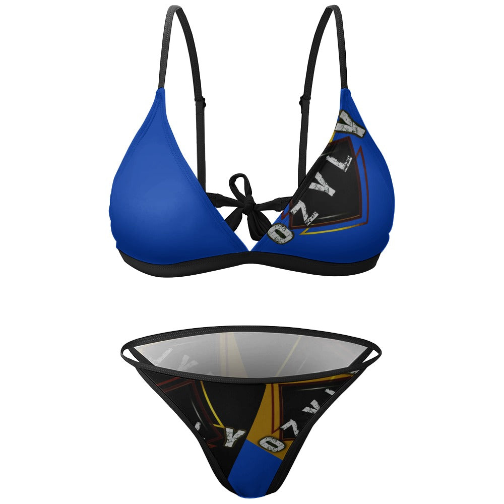 Blue Two Piece Bikini Swimsuit
