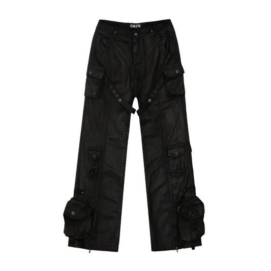 Ruched Leather Pants