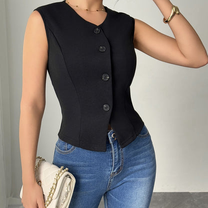 Ladies Fashion Versatile Coat Vest