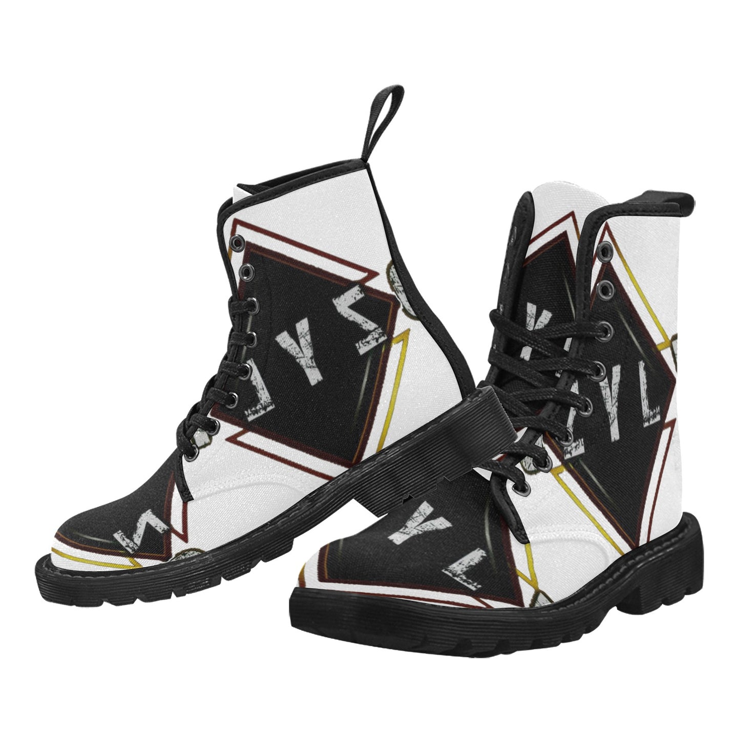 White Men's Lace Up Canvas Boots