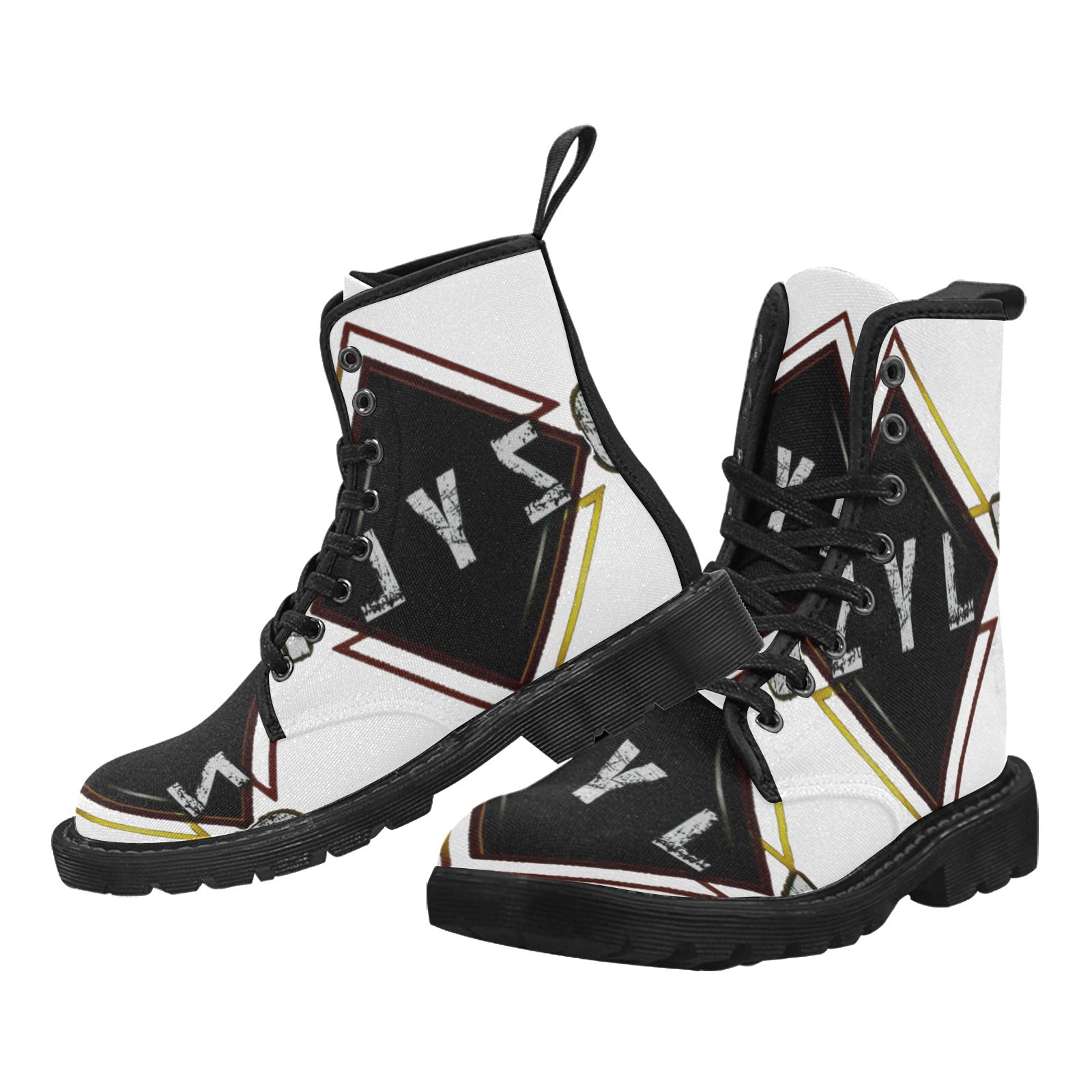 White Men's Lace Up Canvas Boots