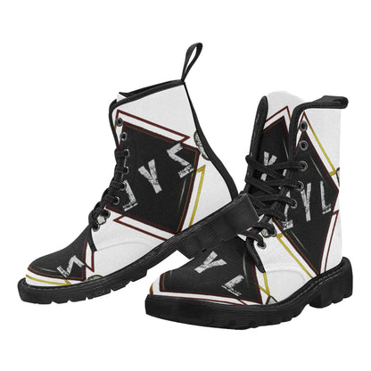 White Men's Lace Up Canvas Boots