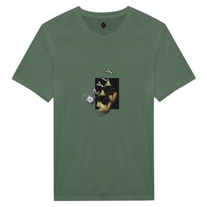 Green Ghost face Portrait Graphic T-Shirt