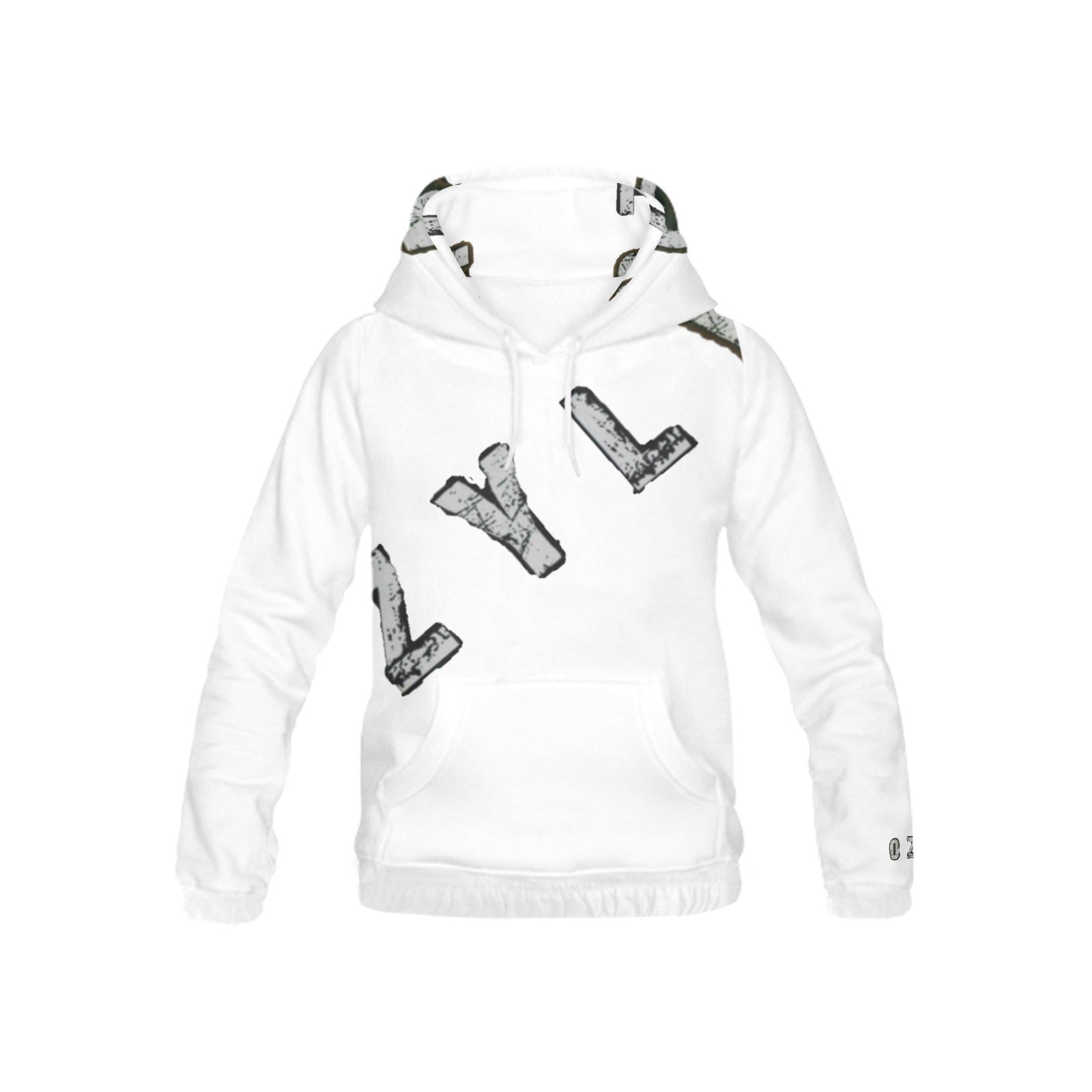 White Youth Print Hoodie with ''OZYLY'' print