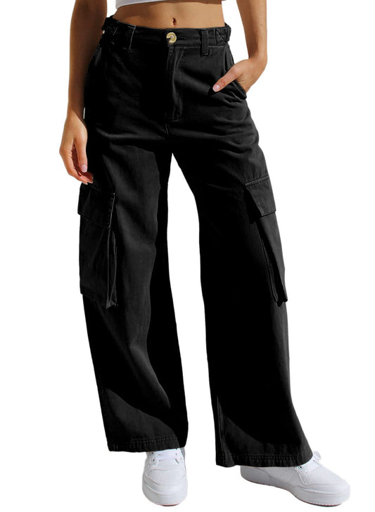 Jean cargo multi-poches femme