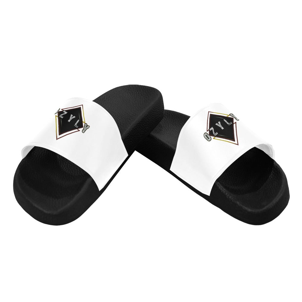 White Men's Slide Sandals White Beach Slippers
