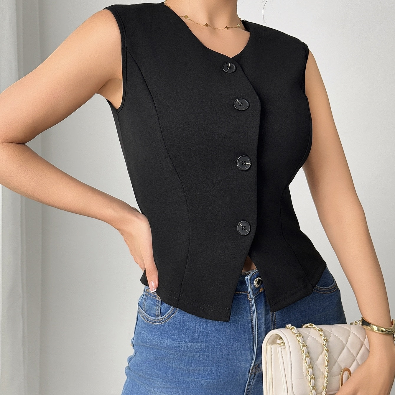 Ladies Fashion Versatile Coat Vest
