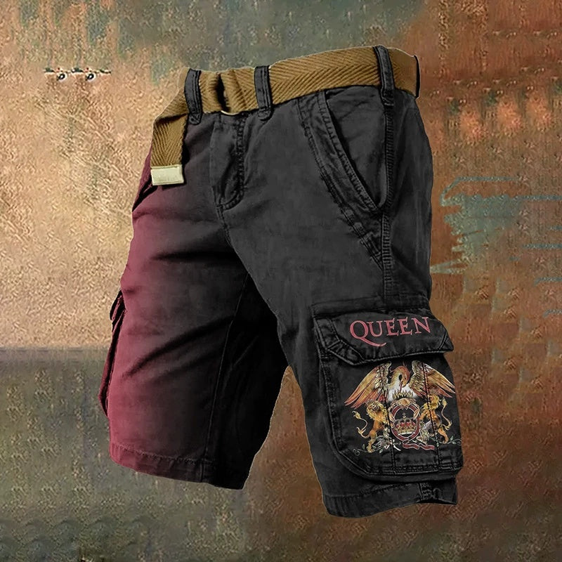 Trendy 3D Digital Printing Stylish Zipper Men's Shorts