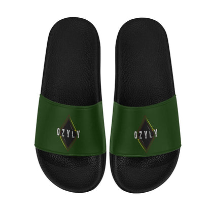 Green Men's Slide Sandals Green Beach Slippers