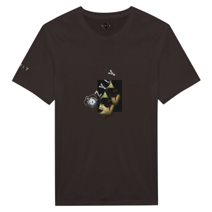 Brown Ghost face Portrait Print T-Shirt