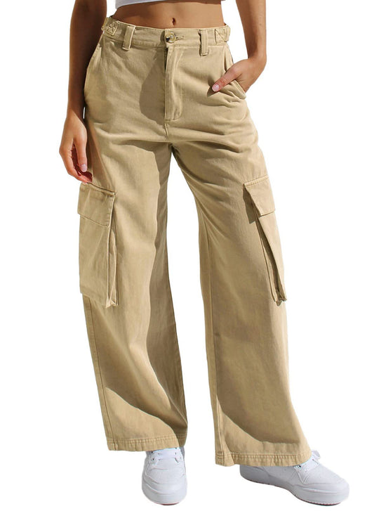 Jean cargo multi-poches femme