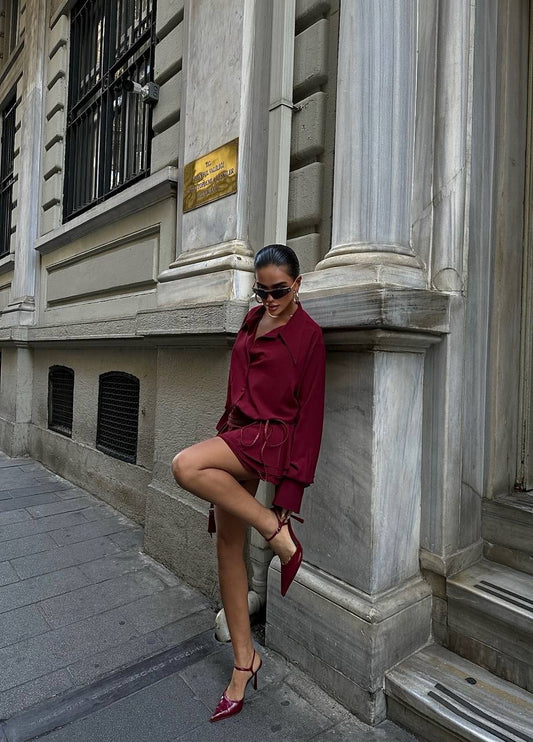 The Luxe Pleated Shirt Dress - 1024-0